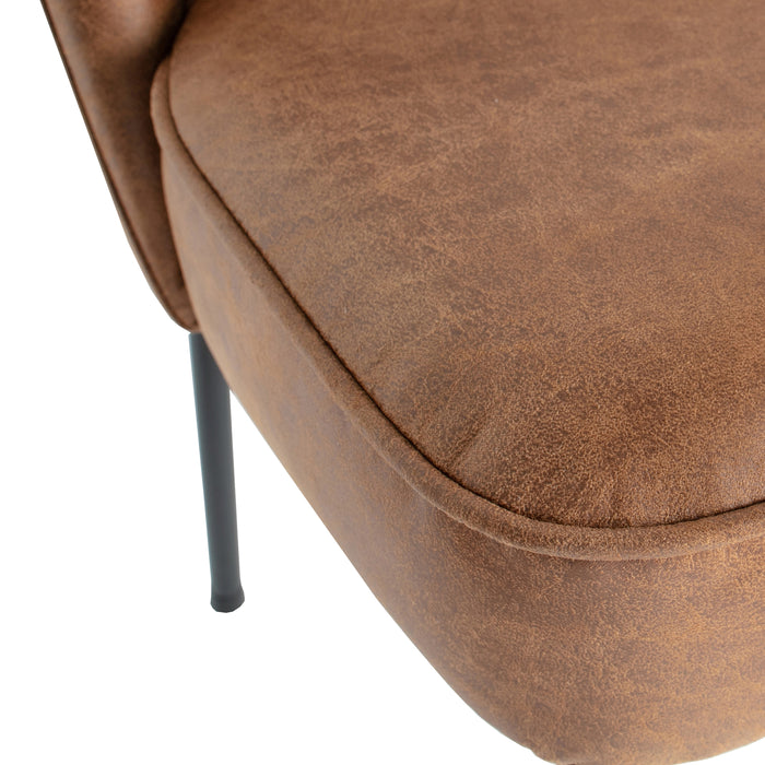 WOOOD Vogue Eetkamerstoel - Leder - Cognac