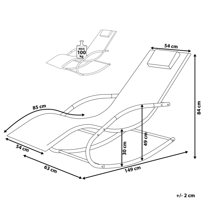 Beliani - CARANO - Strandstoel - Groen - Staal