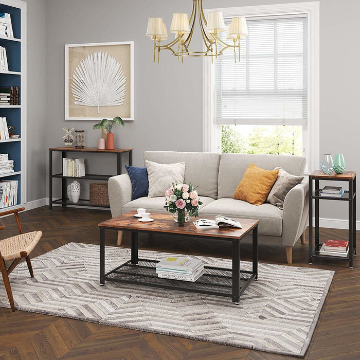 O'DADDY® Wandtafel - Sidetable Industrieel - XXL - 101,5x35x80 - bruin