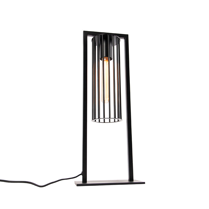 QAZQA Moderne tafellamp zwart - Balenco Wazo