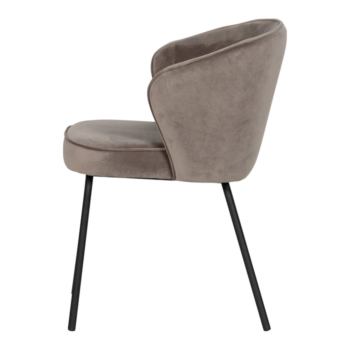 WOOOD Admit Eetkamerstoel - Fluweel Khaki