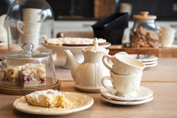 Clayre & Eef Theepot 900 ml Beige Keramiek Rond Theekan