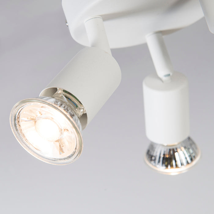 QAZQA Moderne spot wit kantelbaar rond 3-lichts - Jeany