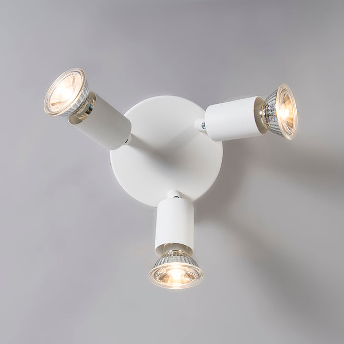 QAZQA Moderne spot wit kantelbaar rond 3-lichts - Jeany