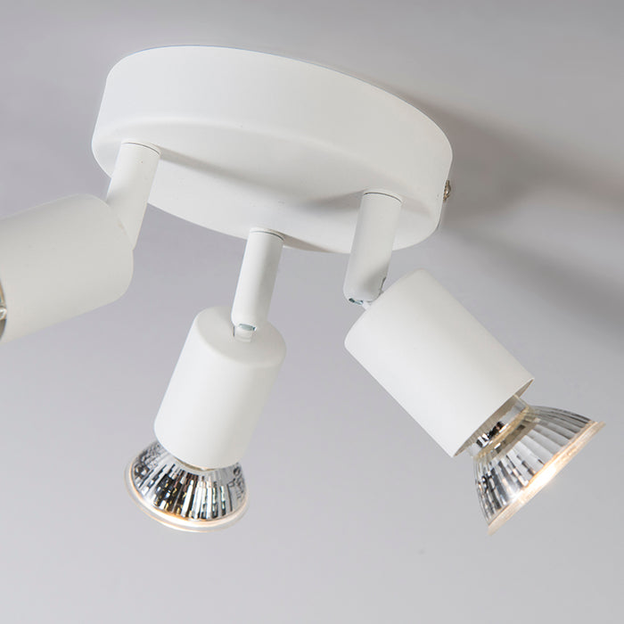 QAZQA Moderne spot wit kantelbaar rond 3-lichts - Jeany