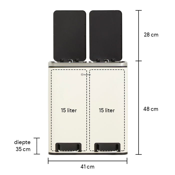 Homra Blinq Duo Pedaalemmer 30 liter (2x15 liter)