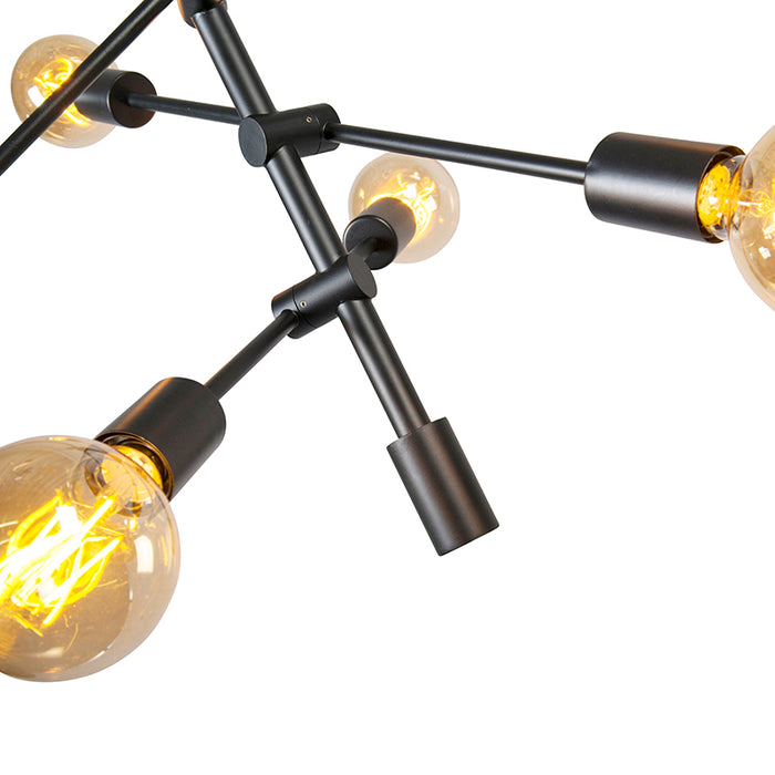 QAZQA Industriële hanglamp zwart 6-lichts - Sydney