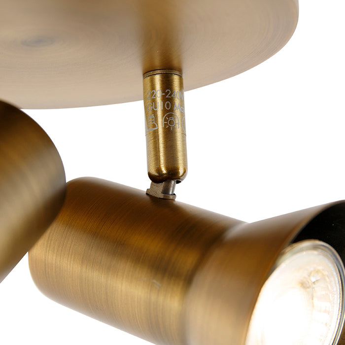 QAZQA Plafondspot brons draai- en kantelbaar rond - Karin 2