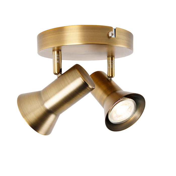 QAZQA Plafondspot brons draai- en kantelbaar rond - Karin 2