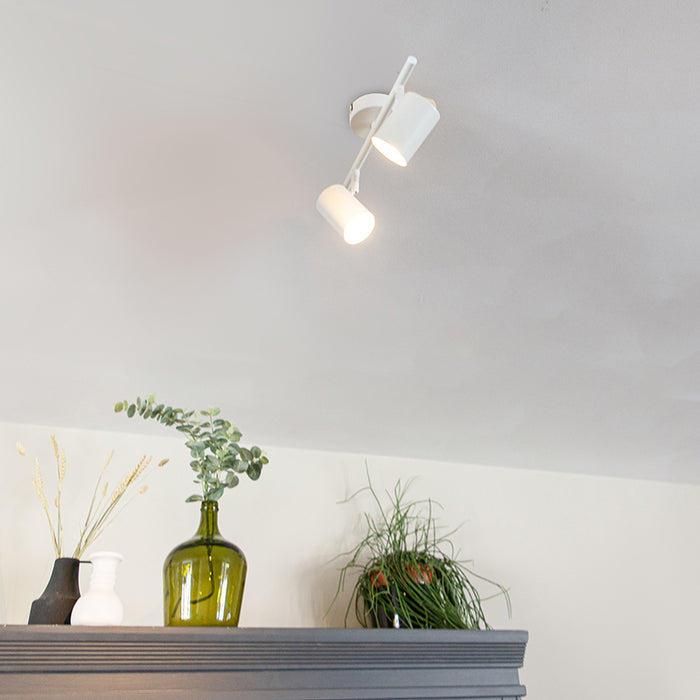 QAZQA Moderne spot wit 2-lichts kantelbaar - Jeana