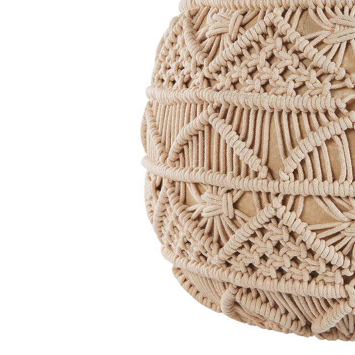 Beliani - KAYSERI - Poef - Beige - 40 cm - Katoen