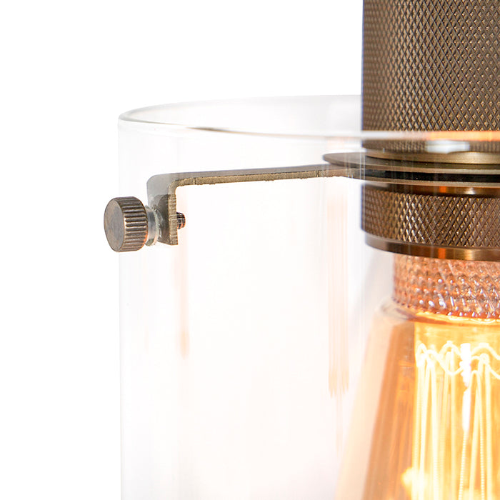 QAZQA Scandinavische hanglamp brons met glas 4-lichts - Dome