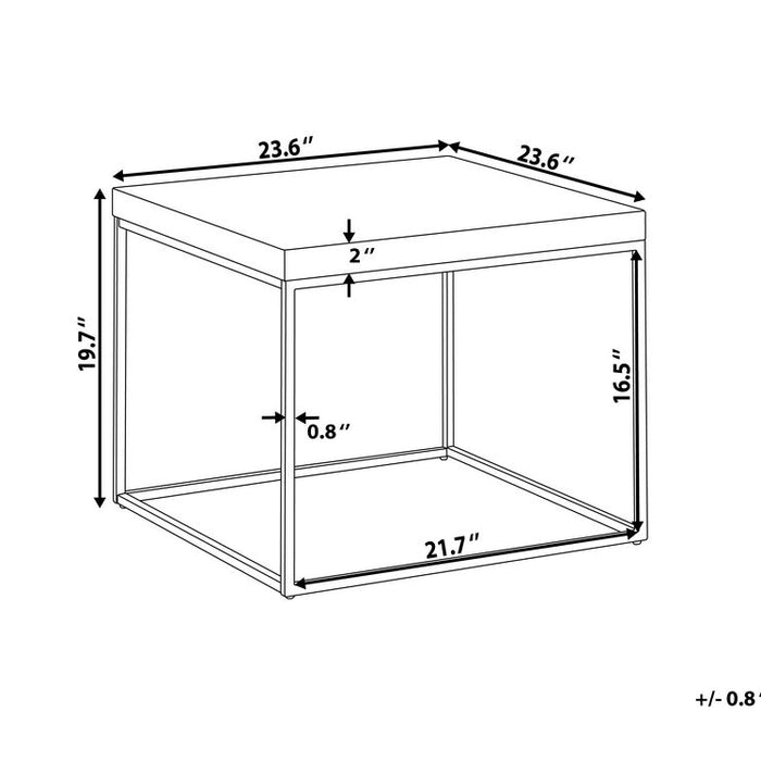 Beliani - DELANO - Bijzettafel - Donkere houtkleur - MDF