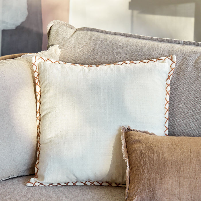 Kave Home Asiatu Kussenhoes 45 x 45 cm - Wit