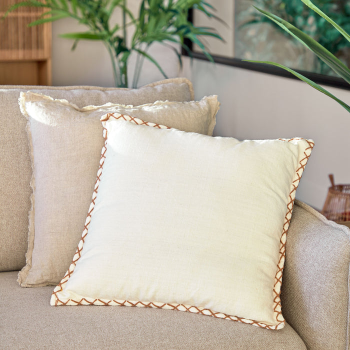 Kave Home Asiatu Kussenhoes 45 x 45 cm - Wit