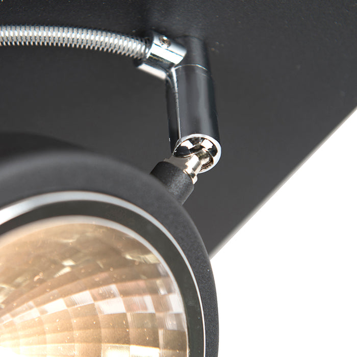 QAZQA Design spot zwart 4-lichts verstelbaar - Nox