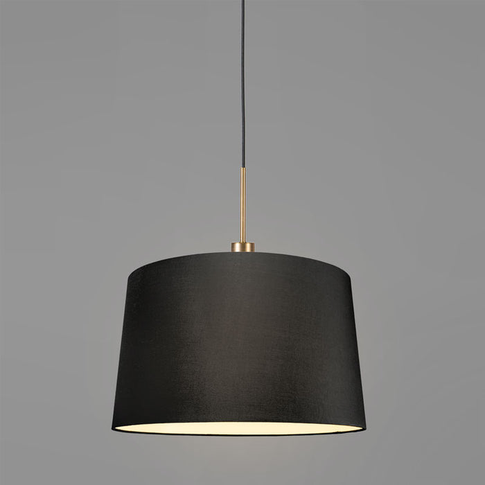 QAZQA Moderne hanglamp brons met kap 45 cm zwart - Combi 1