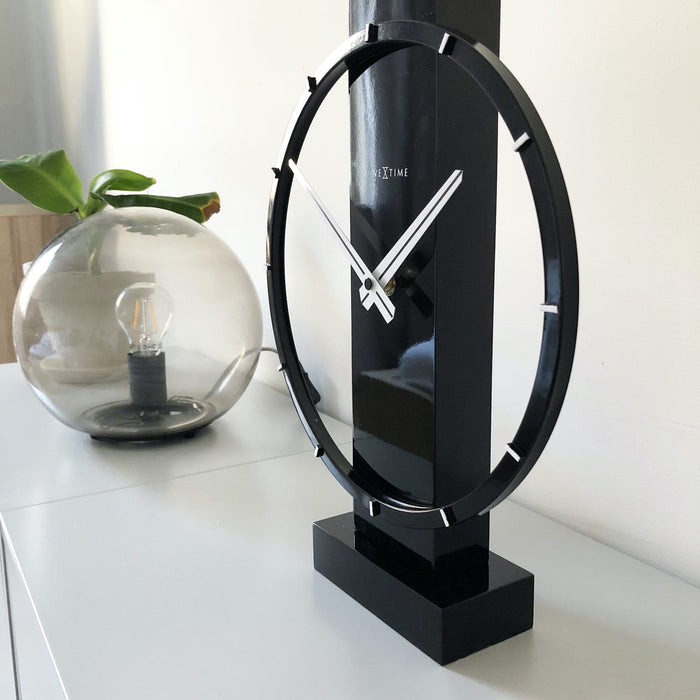 NeXtime - NeXtime - Tafel|Wandklok - 34x27cm - Hout|Staal - Zwart -