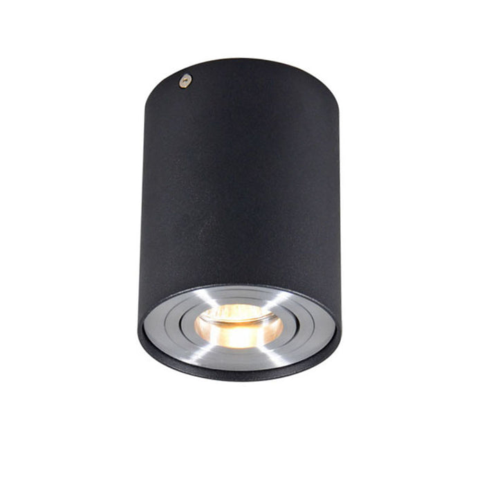 QAZQA Spot zwart en staal draai- en kantelbaar - Rondoo up