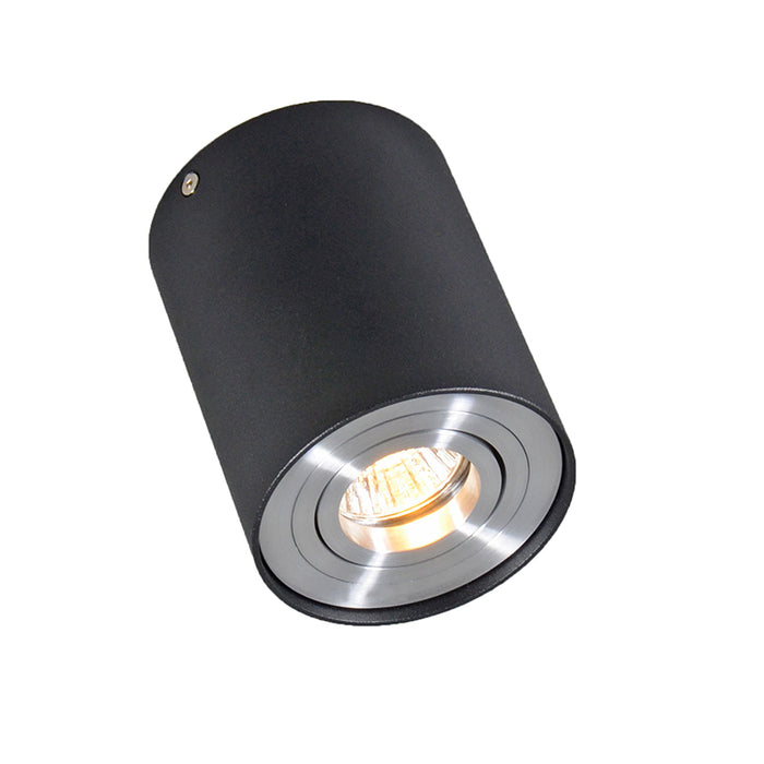 QAZQA Spot zwart en staal draai- en kantelbaar - Rondoo up