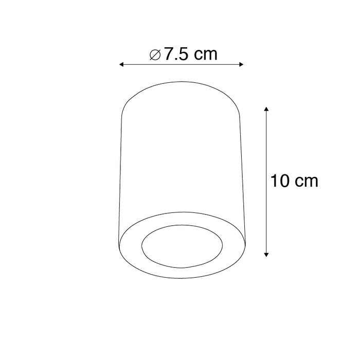 QAZQA Moderne opbouwspot wit 7,5cm GU10 50mm - Tuba