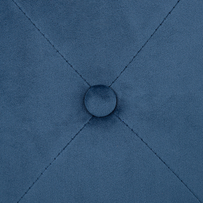 Beliani - COROLLA - Poef - Donkerblauw - Fluweel