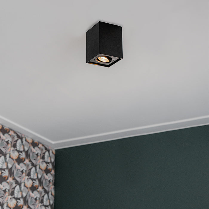 QAZQA Spot zwart verstelbaar - Quadro 1 up