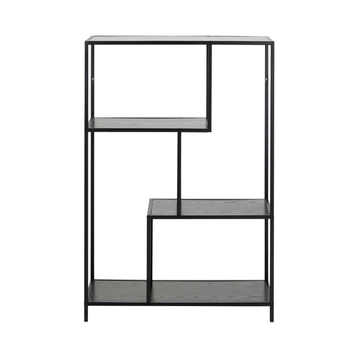 Lisomme Vic Boekenkast van Metaal en Hout - B 77 cm - Zwart