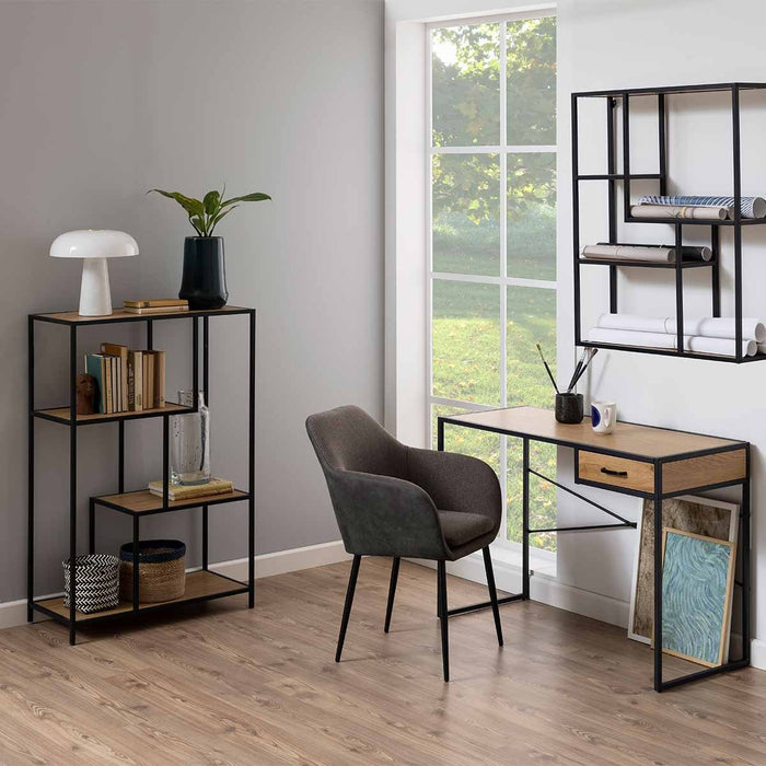 Lisomme Vic Boekenkast van Metaal en Hout - B 77 cm - Naturel