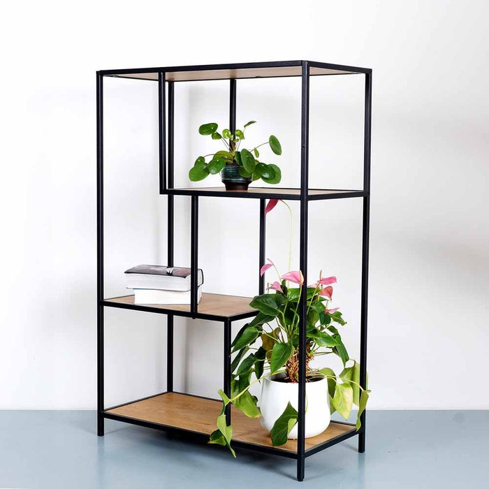 Lisomme Vic Boekenkast van Metaal en Hout - B 77 cm - Naturel