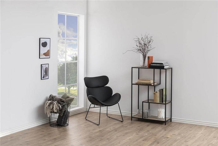 Lisomme Vic Boekenkast van Metaal en Hout - B 77 cm - Naturel