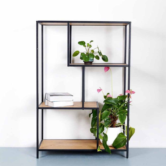 Lisomme Vic Boekenkast van Metaal en Hout - B 77 cm - Naturel