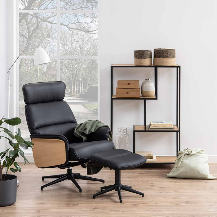 Lisomme Vic Boekenkast van Metaal en Hout - B 77 cm - Naturel