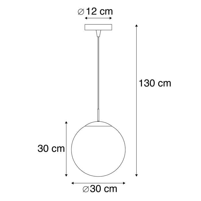 QAZQA Art deco hanglamp koper met helder glas 30 cm - Ball 30