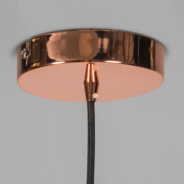 QAZQA Art deco hanglamp koper met helder glas 30 cm - Ball 30