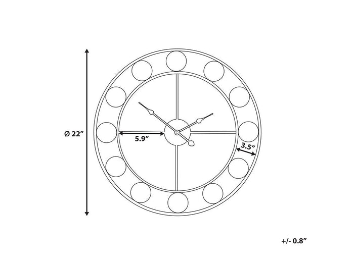 Beliani - REIDEN - Wandklok - Multicolor - IJzer