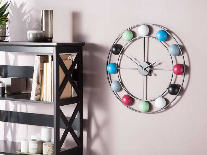 Beliani - REIDEN - Wandklok - Multicolor - IJzer