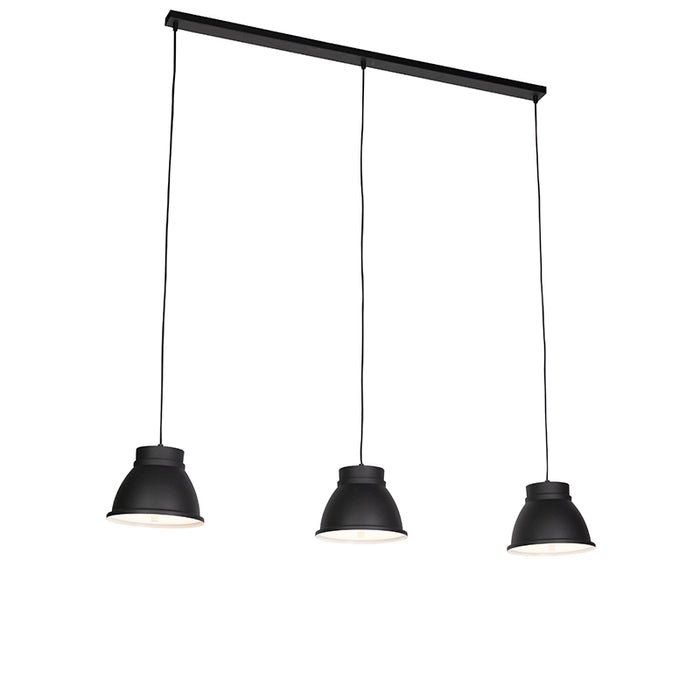 QAZQA Hanglamp ron hl - Zwart - Landelijk - L 1200mm