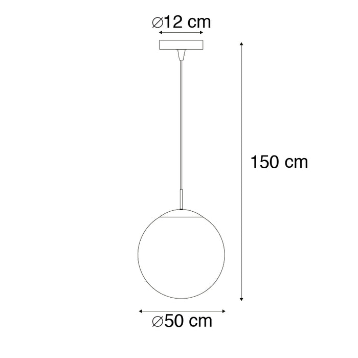 QAZQA Scandinavische hanglamp chroom met helder glas - Ball 50