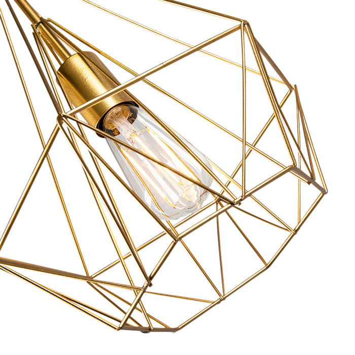 QAZQA Industriële hanglamp goud draad - Carcass