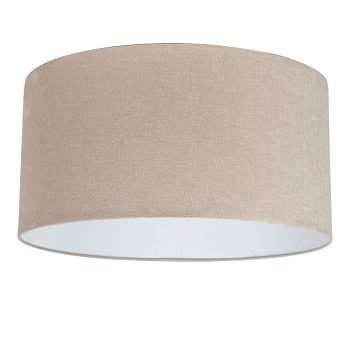 QAZQA Landelijke hanglamp zwart met beige kap 50cm - Combi