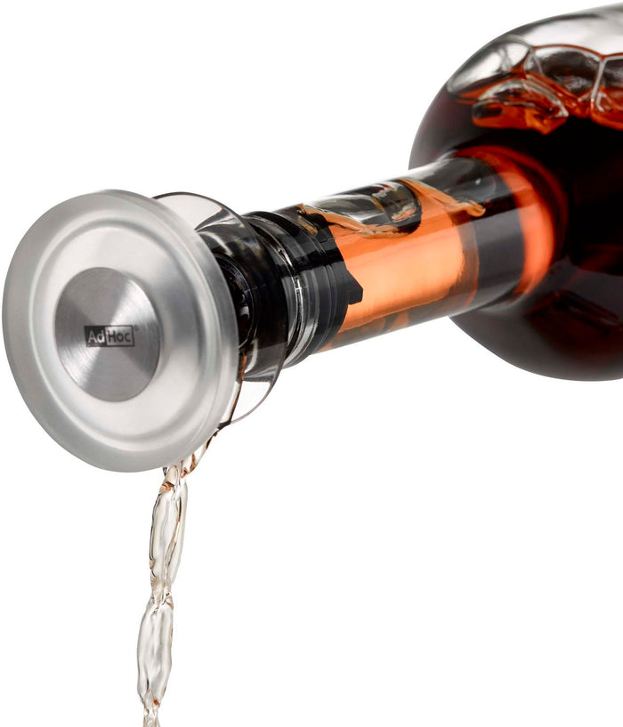 AdHoc - Wijn Gusto Flessenstop en Schenker - RVS,Kunststof - AdHoc