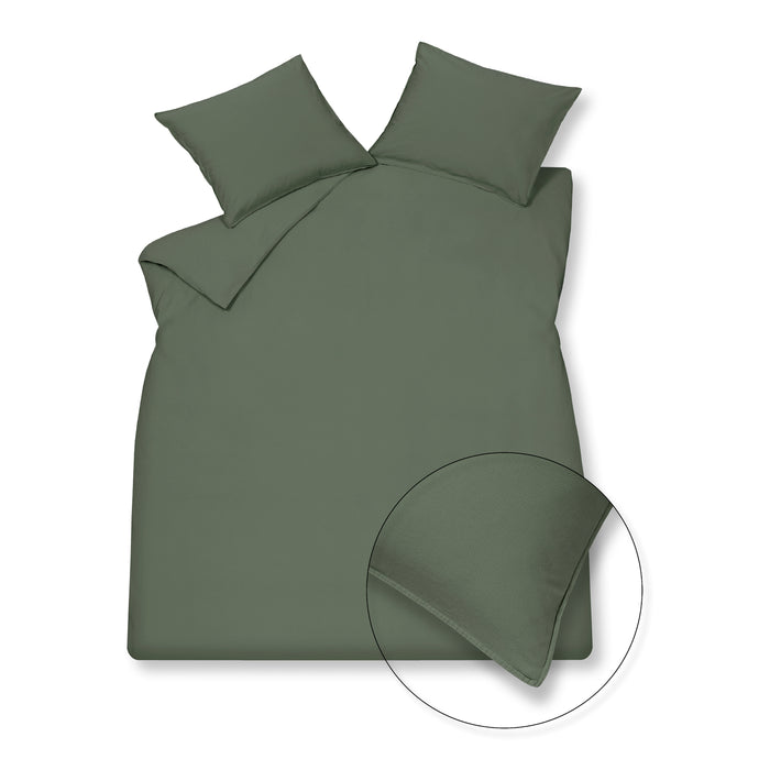 Vandyck Washed Cotton Dekbedovertrek 200 x 200/220 cm - Earth Green
