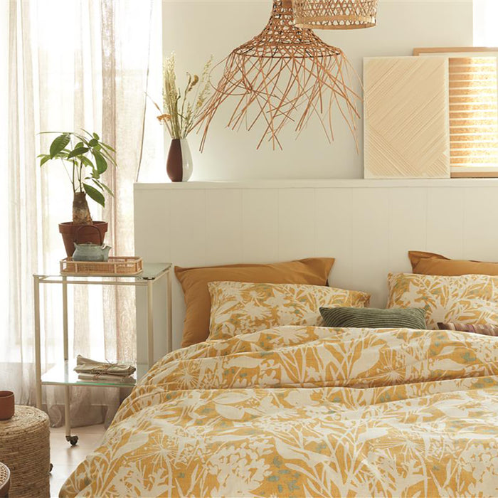 Ariadne at Home Botanical Dekbedovertrek 200 x 200/220 cm - Oker