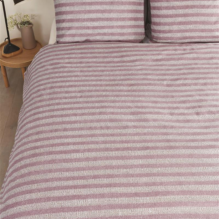 Ariadne at Home Knit Stripes Dekbedovertrek 140 x 200/220 cm - Lila