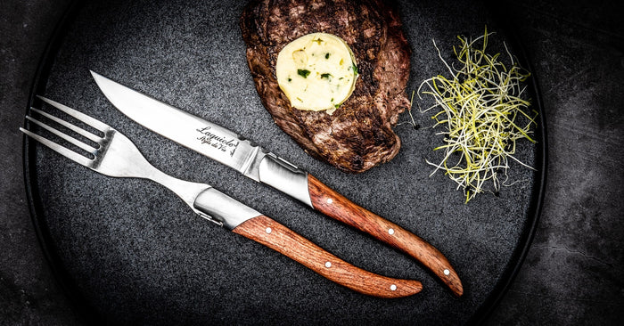 Laguiole Style de Vie Luxury Line steakmessen 6-delig, pakka rosewood