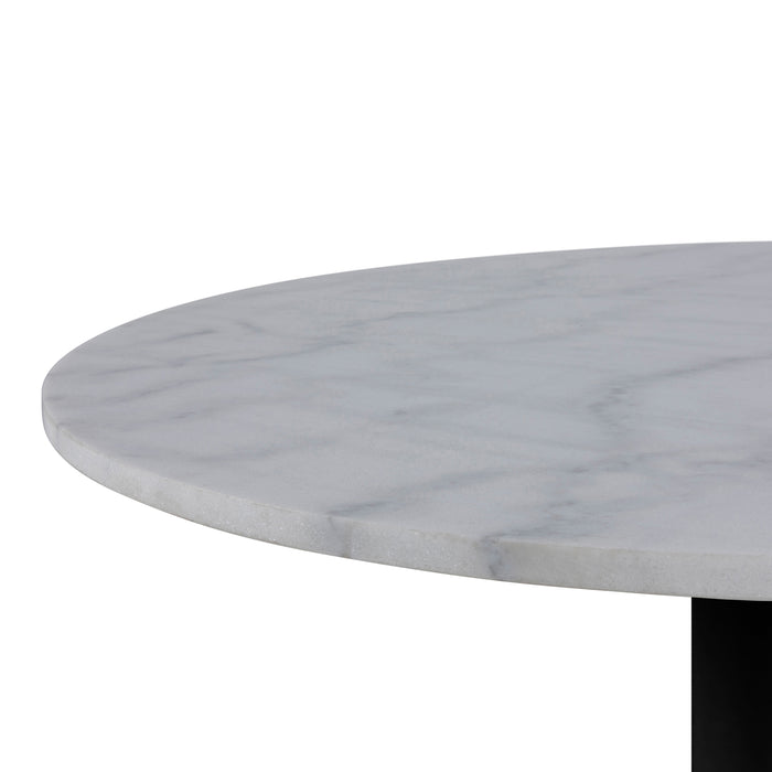 by fonQ Marble Eettafel Marmer - Ø 110 cm - Wit/Zwart