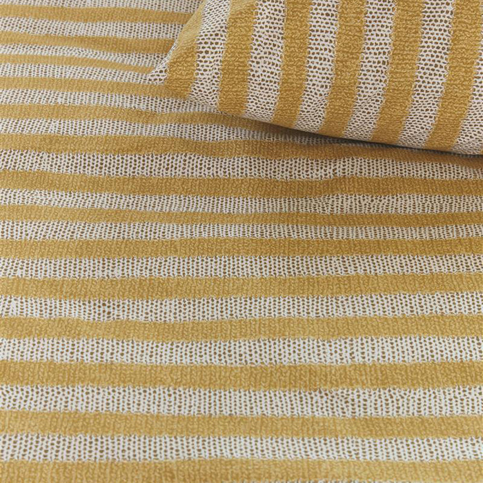 Ariadne at Home Knit Stripes Dekbedovertrek 200 x 200/220 cm - Geel