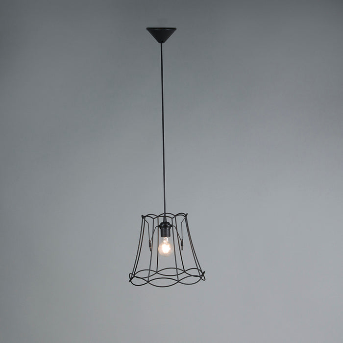 QAZQA Retro hanglamp zwart 30 cm - Granny Frame