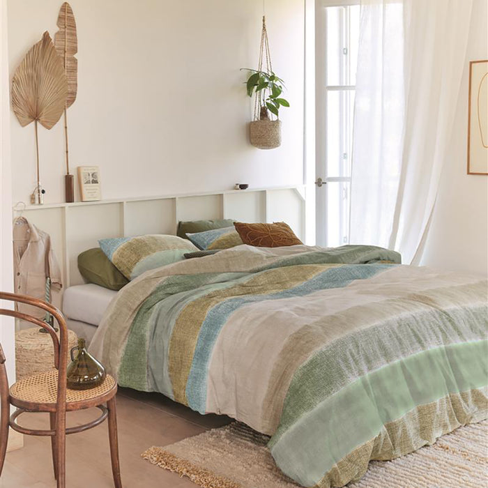 Ariadne at Home Soft Linen Dekbedovertrek 200 x 200/220 cm - Groen
